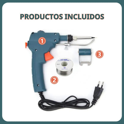 Kit Soldador, Pistola Eléctrica 60W con Cable e Hilo de Soldar