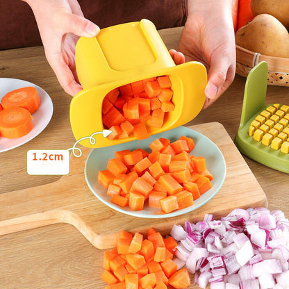 2-En-1 Cortadora De Verduras En Dados Y En Rodajas, Multifunción Cortadora De Verduras A Presión Manual