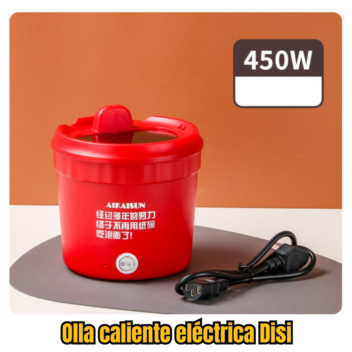 Olla Portátil con Soporte para Teléfono - Mini Olla Eléctrica para Cocinar Arroz (1.2L) para Fideos, Sopa, Olla Caliente y Freír