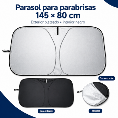 Parasol Térmico Anti-UV para Coche 145 × 80 cm – Interior Más Fresco y Protegido