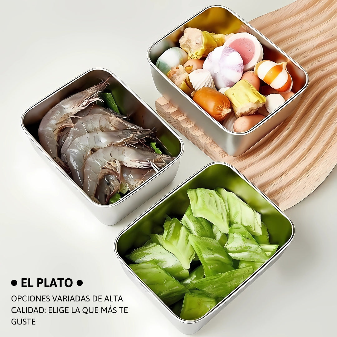 Bandeja Mini de Acero Inoxidable Estilo Japonés (13x10x5 cm)