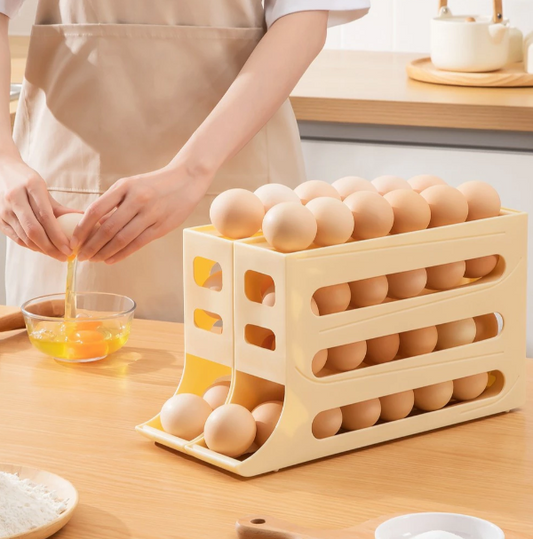 La bandeja para huevos de plástico enrollable automática de 4 niveles que ahorra espacio