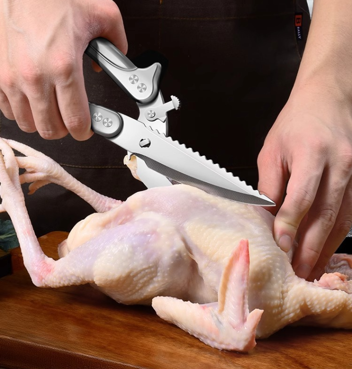 Tijeras Desmontables Para Cortar Huesos De Pollo, Tijeras De Cocina Multifuncionales De Acero Inoxidable, Afiladas Y Resistentes (Color Plata)