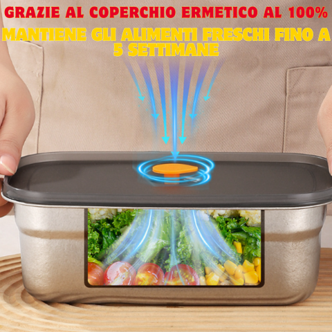 Recipiente para alimentos de acero inoxidable 316 con vacío – Frescura garantizada al 100%
