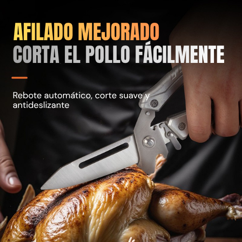 Tijeras De Aves Desmontables De Importación Alemana – Multifuncionales Para Pollo, Huesos, Carne, Pavo Y Pescado (Color Plata)