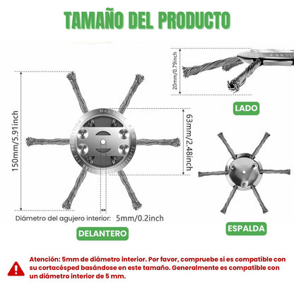 El Cabezal Del Cortacésped Tiene 6 Ramas Tejidas Con Alambre De Acero Resistente