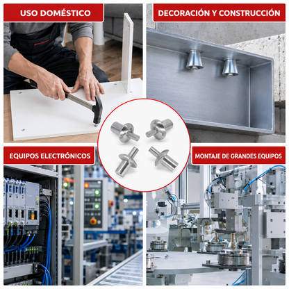 Remache de Impacto sin Remachadora — Fijación Rápida Solo con Martillo | Kit de 50 Unidades