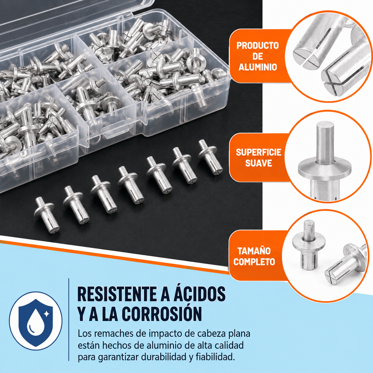 Remache de Impacto sin Remachadora — Fijación Rápida Solo con Martillo | Kit de 50 Unidades