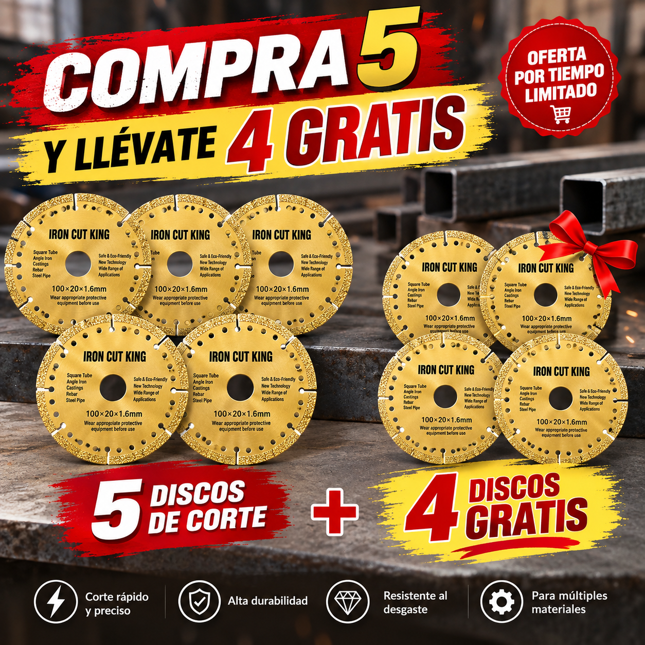 Corta hierro más rápido, con menos polvo y sin cambiar de disco constantemente