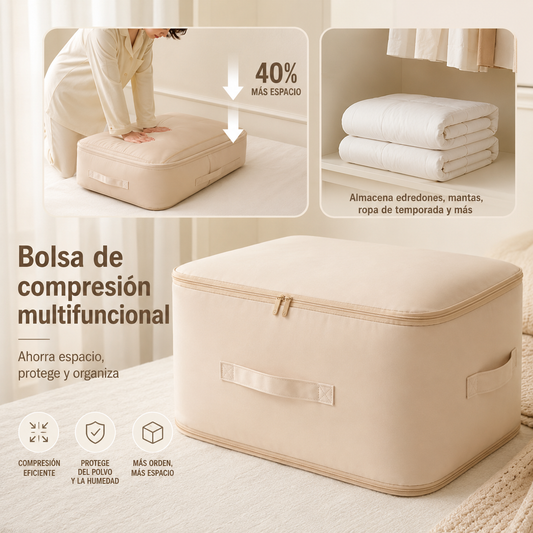 Bolsas Organizadoras de Compresión Automática para Edredones, Ropa, Mantas, Impermeables y a Prueba de Humedad (54x42x30cm)