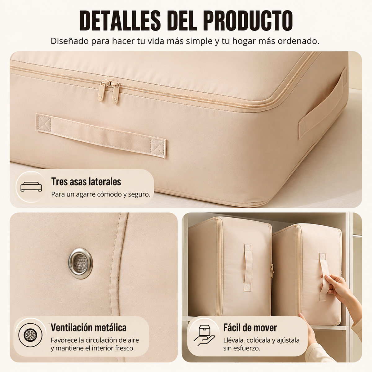Bolsas Organizadoras de Compresión Automática para Edredones, Ropa, Mantas, Impermeables y a Prueba de Humedad (54x42x30cm)
