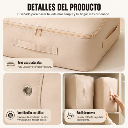 Bolsas Organizadoras de Compresión Automática para Edredones, Ropa, Mantas, Impermeables y a Prueba de Humedad (54x42x30cm)