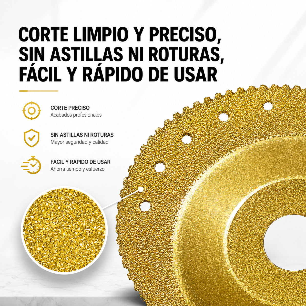 Disco diamantado 5 en 1 – Corta, lija y moldea en segundos