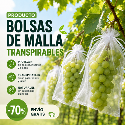 Sacos De Malha Respiráveis Reutilizáveis Para Proteção De Frutas E Vegetais – Proteja Contra Insetos, Moscas-Das-Frutas E Pássaros