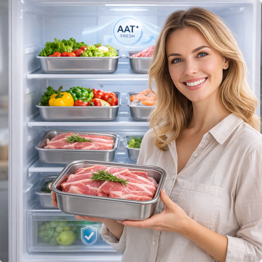 Contenedores de acero inoxidable SUS304 (25 × 20 × 6 cm)