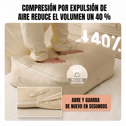 Bolsas Organizadoras de Compresión Automática para Edredones, Ropa, Mantas, Impermeables y a Prueba de Humedad (54x42x30cm)