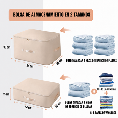 Bolsas Organizadoras de Compresión Automática para Edredones, Ropa, Mantas, Impermeables y a Prueba de Humedad (54x42x30cm)