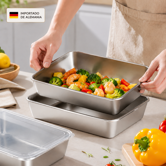 Set de recipientes herméticos de acero inoxidable 304 - Una forma más limpia, ordenada y duradera de conservar tus alimentos