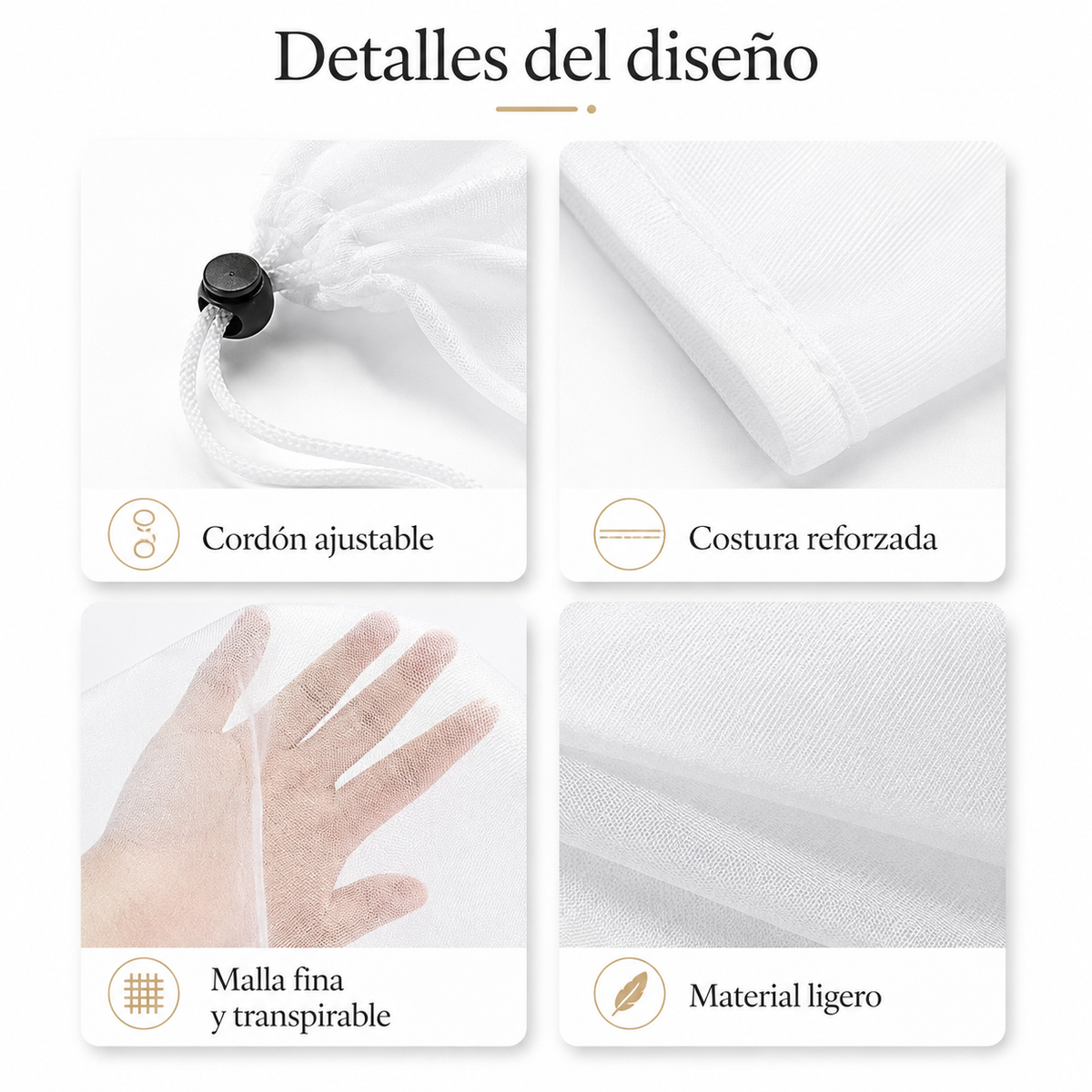 Bolsas de malla transpirables y reutilizables para proteger frutas y verduras – Protección contra insectos, moscas de la fruta y pájaros
