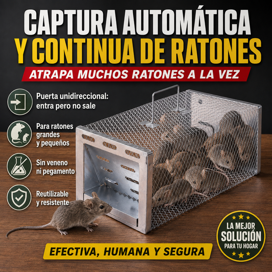 Trampa Humanitaria de Jaula para Capturar Ratas, Ratones y Ardillas Vivos