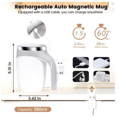 Taza De Café De Acero Inoxidable 304, Taza De Agitación Automática, Taza De Leche Con Rotación Magnética, Taza Con Marca