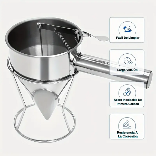 Dispensador De Masa De Acero Inoxidable Con Mango Y Soporte