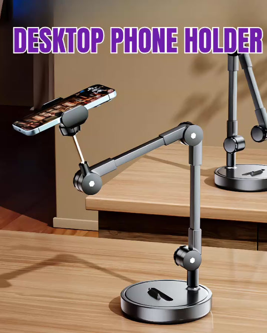 Desktop Phone Holder 2025 📷 Soporte para teléfono de escritorio multiángulo para transmisión en vivo, palo para selfies, trípode, grabación de video, clases en línea y vlogs.