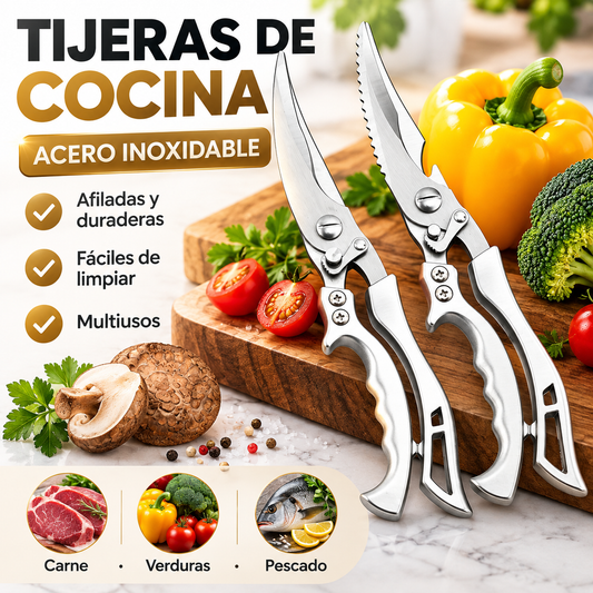 Tijeras Profesionales para Huesos — Corta Pollo, Cerdo y Pescado en Segundos