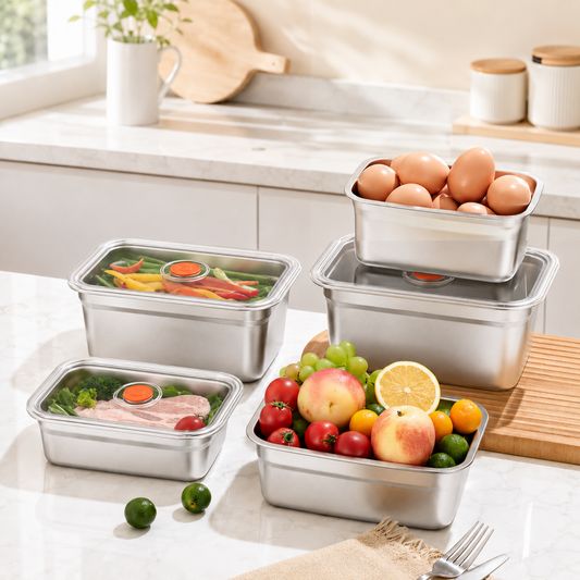 Recipiente para alimentos de acero inoxidable 316 con vacío – Frescura garantizada al 100%
