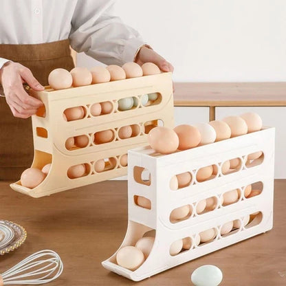 La bandeja para huevos de plástico enrollable automática de 4 niveles que ahorra espacio