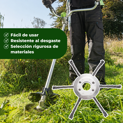 Cabezal de Desbrozadora con 6 Brazos Trenzados de Hilo de Acero Resistente