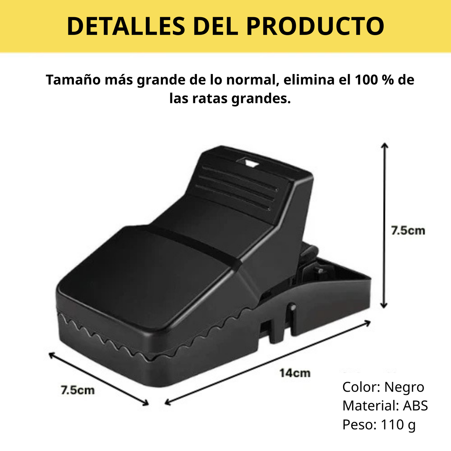 Trampa de resorte robusta y súper resistente - la solución segura y eficaz para eliminar los ratones de tu hogar.