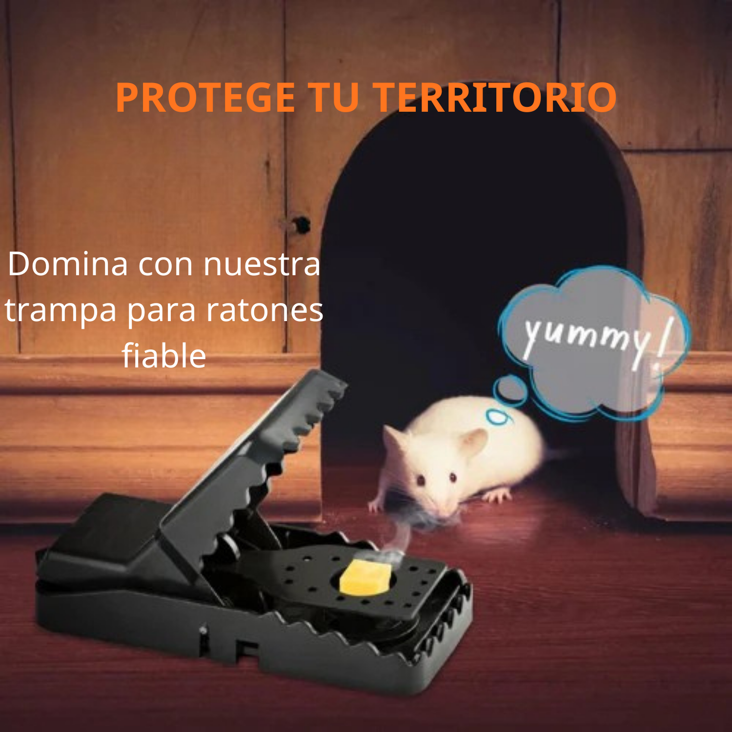 Trampa de resorte robusta y súper resistente - la solución segura y eficaz para eliminar los ratones de tu hogar.
