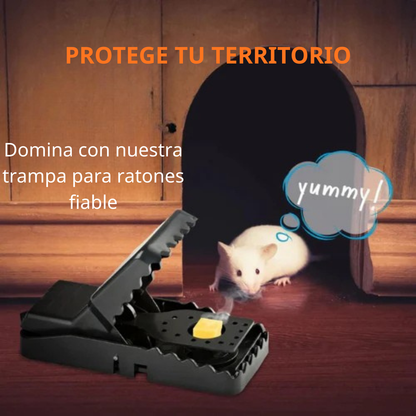 Trampa de resorte robusta y súper resistente - la solución segura y eficaz para eliminar los ratones de tu hogar.