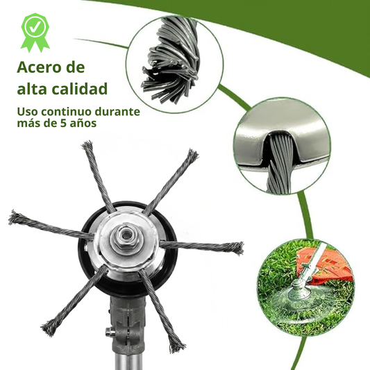 El cabezal del cortacésped tiene 6 ramas tejidas con alambre de acero resistente